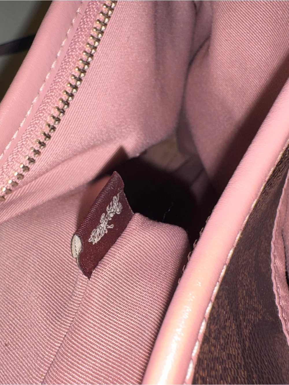 Coach Signature Brown Pink Trim Crossbody W/Adjustable Strap (Model F29210) - Picture 8 of 10